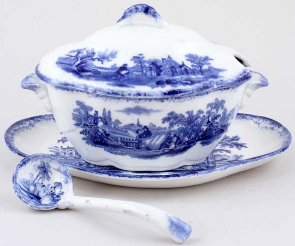 Toy Soup Tureen with stand and Ladle c1920